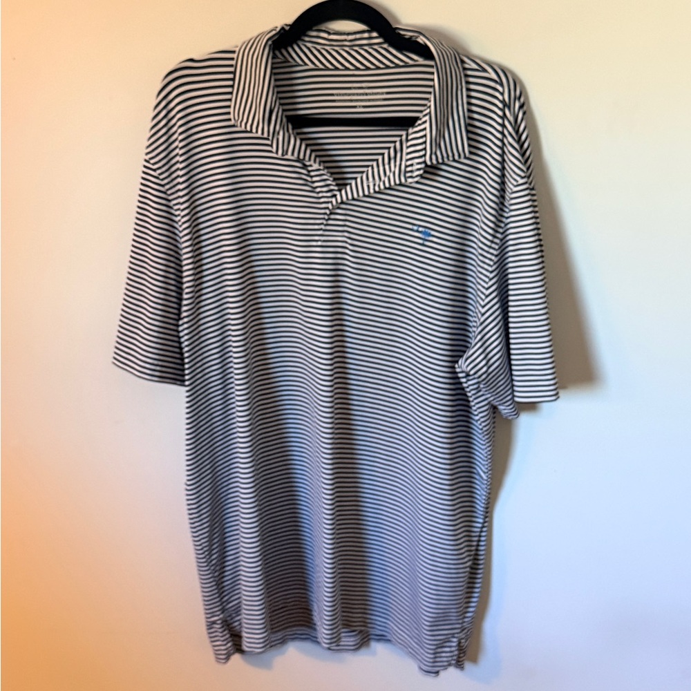 Vineyard Vines Navy and White Striped Polo Shirt
